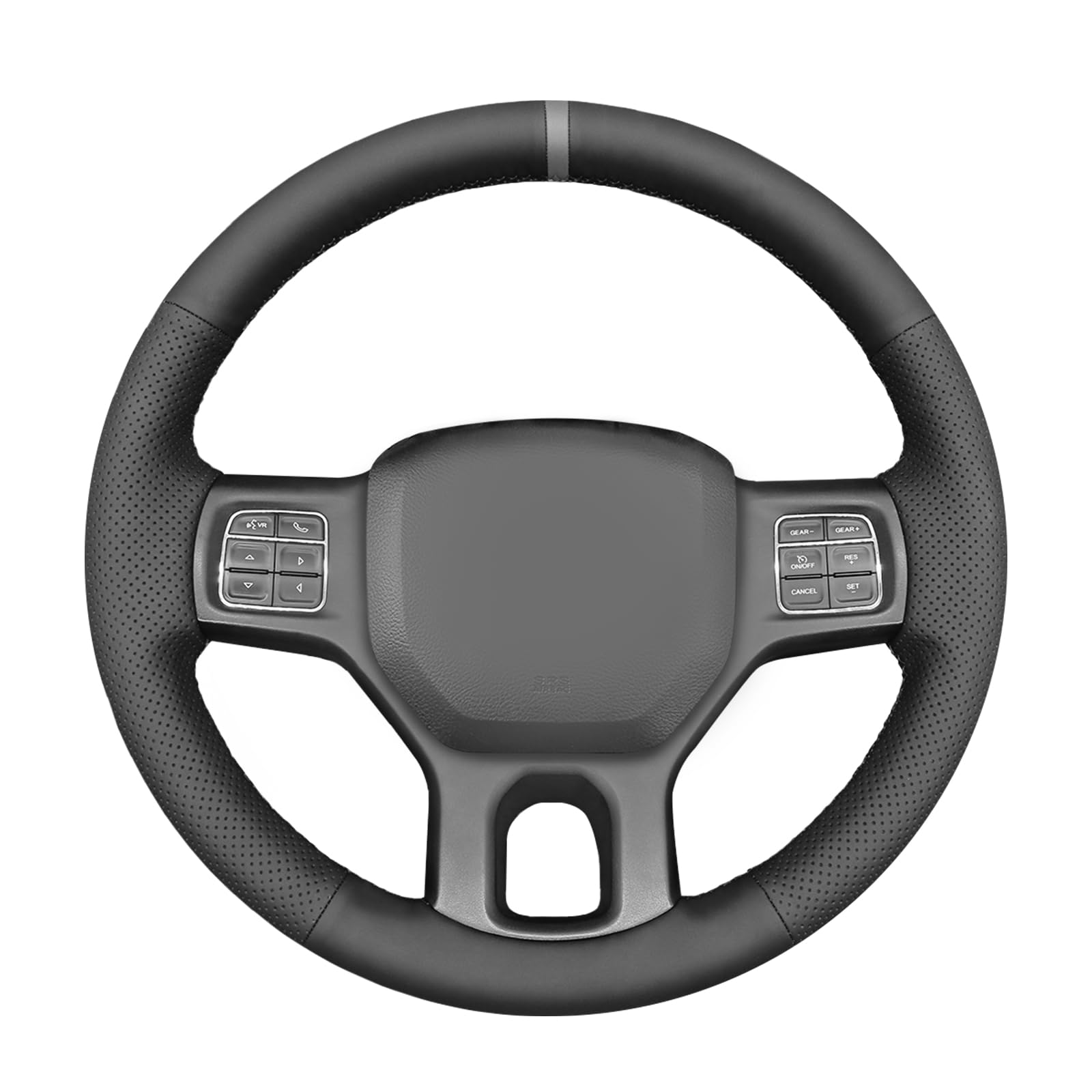 MEWANT Steering Wheel Covers for Dodge RAM 1500/1500 Classic / 2500/3500 / 5500 Hand-Stitched Microfiber Leather ram Steering Wheel Wrap