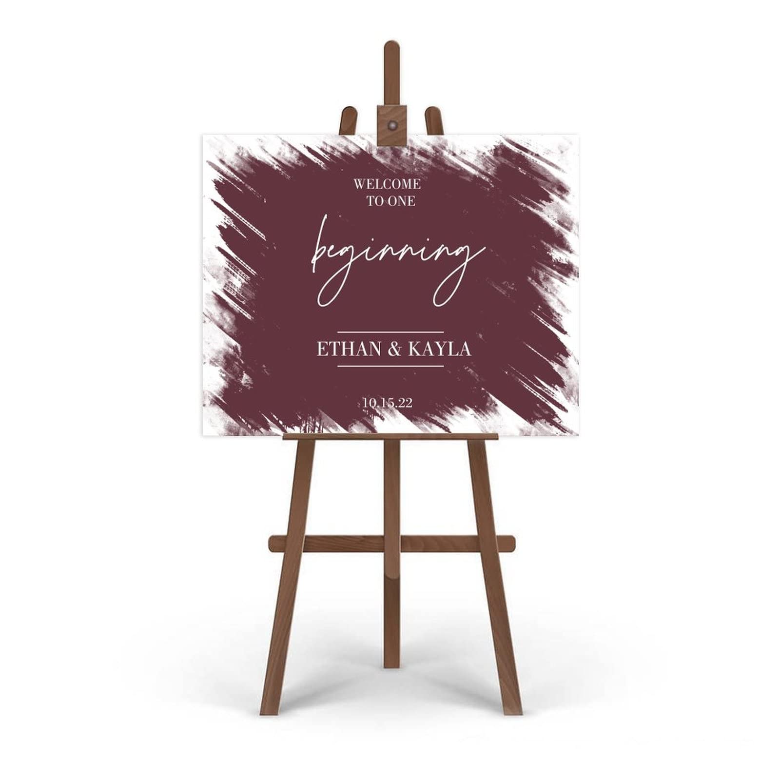Prosty znak ślubny powitalny niestandardowy znak ślubny oznakowanie wykonane na zamówienie dowolne imię ceremonia ślubna znak tablica tabliczki imprezowe 45 x 61 cm