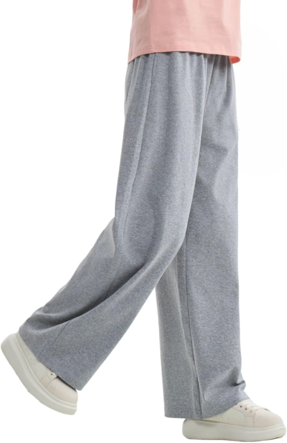 Girls High Waisted Pants Girls Casual Pants Kids Wide Leg Long Trousers with Pockets 5-14 Years