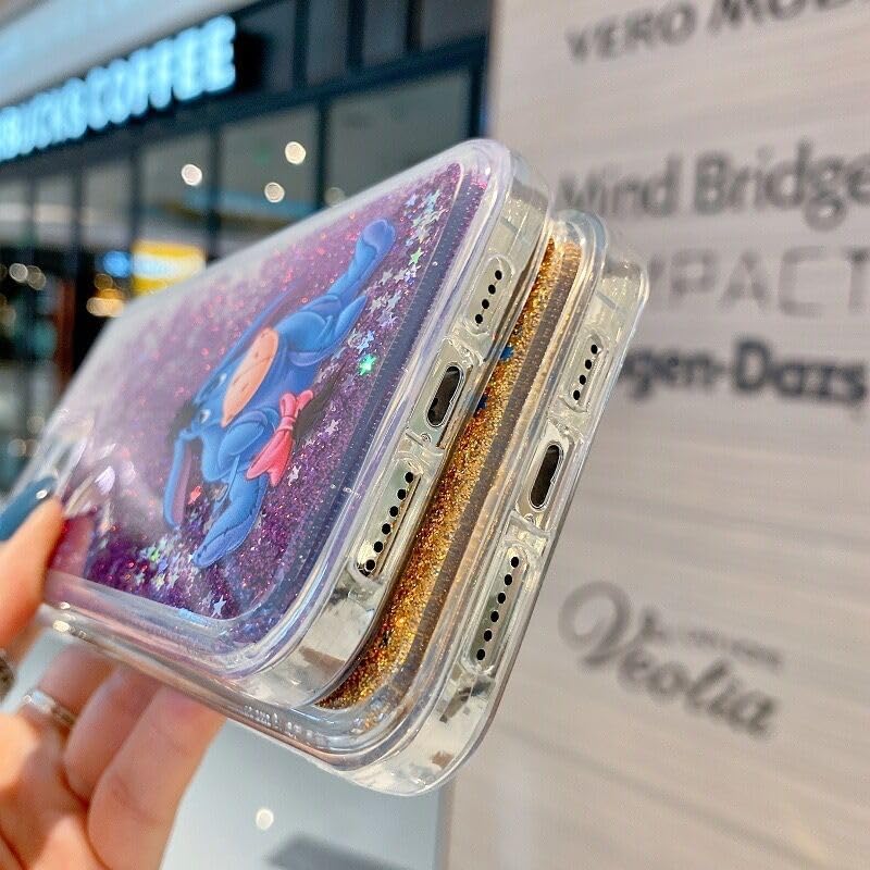 Miniatura 6 de iFiLOVE Funda líquida para iPhone 15 Pro Minnie Mouse, para niñas y mujeres, bonita funda de dibujos animados con purpurina de arena movediza para