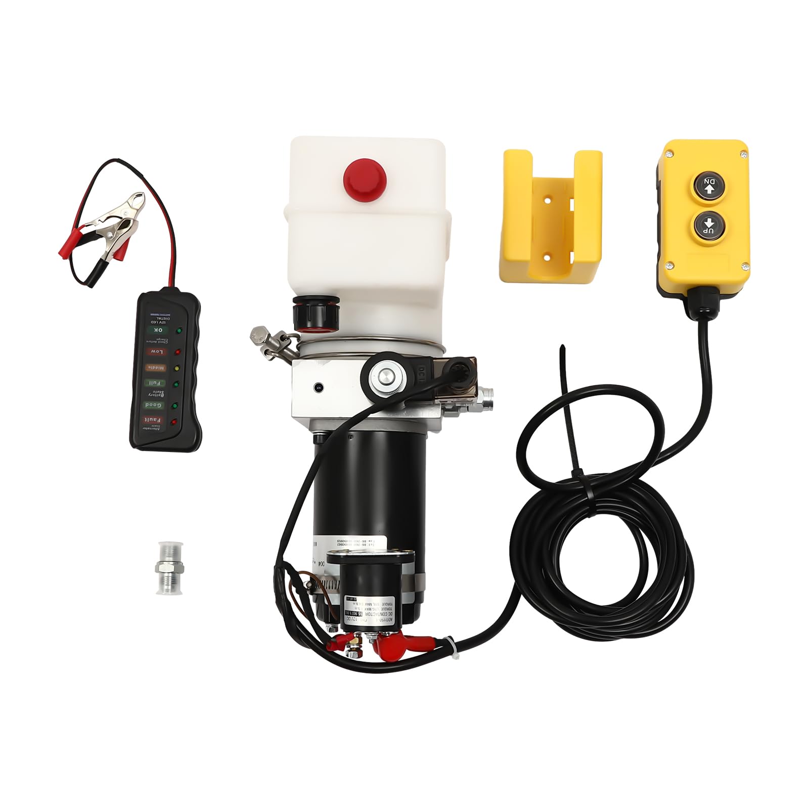 Electric Hydraulic Pump, 12V DC Hydraulic Power Unit 1.58Qt Dump Trailer Hydraulic Pump for Dump Truck Car Lifting Remotely Controlled