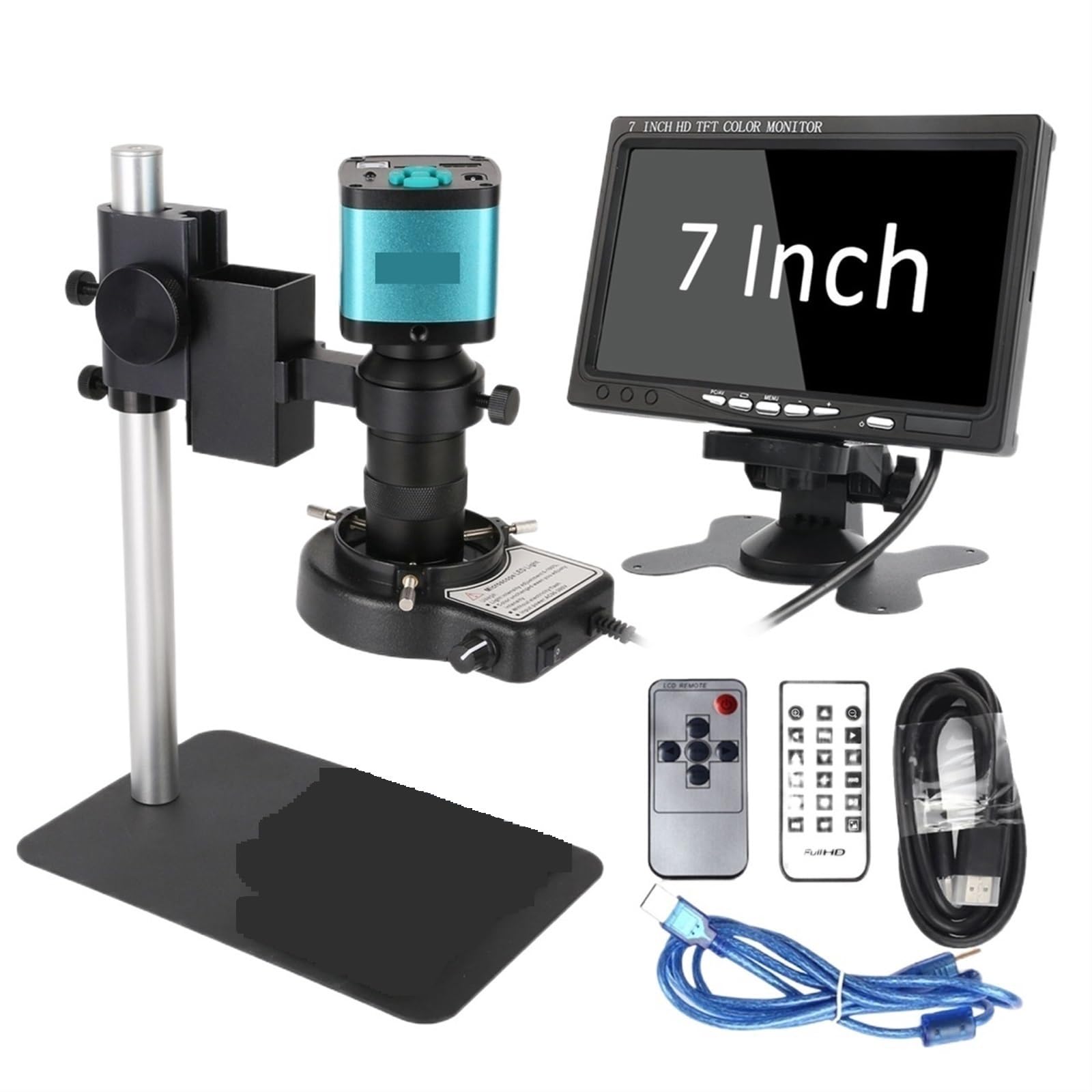 Mikroskop Cyfrowy 48MP 4K Do Elektroniki 7-calowy Wyświetlacz HD USB HDMI Mikroskopowa Kamera Do Lutowania Naprawa Telefonu(48MP Set With Screen)