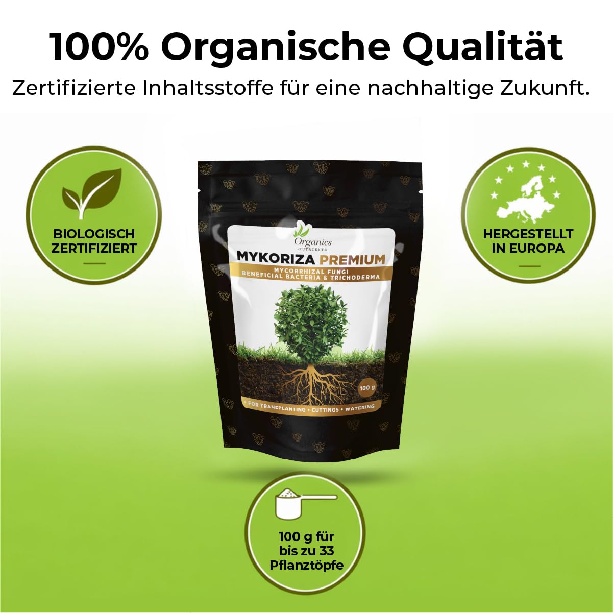 Mykoriza Premium, Organic endo&ecto mycorrhizae, 100g