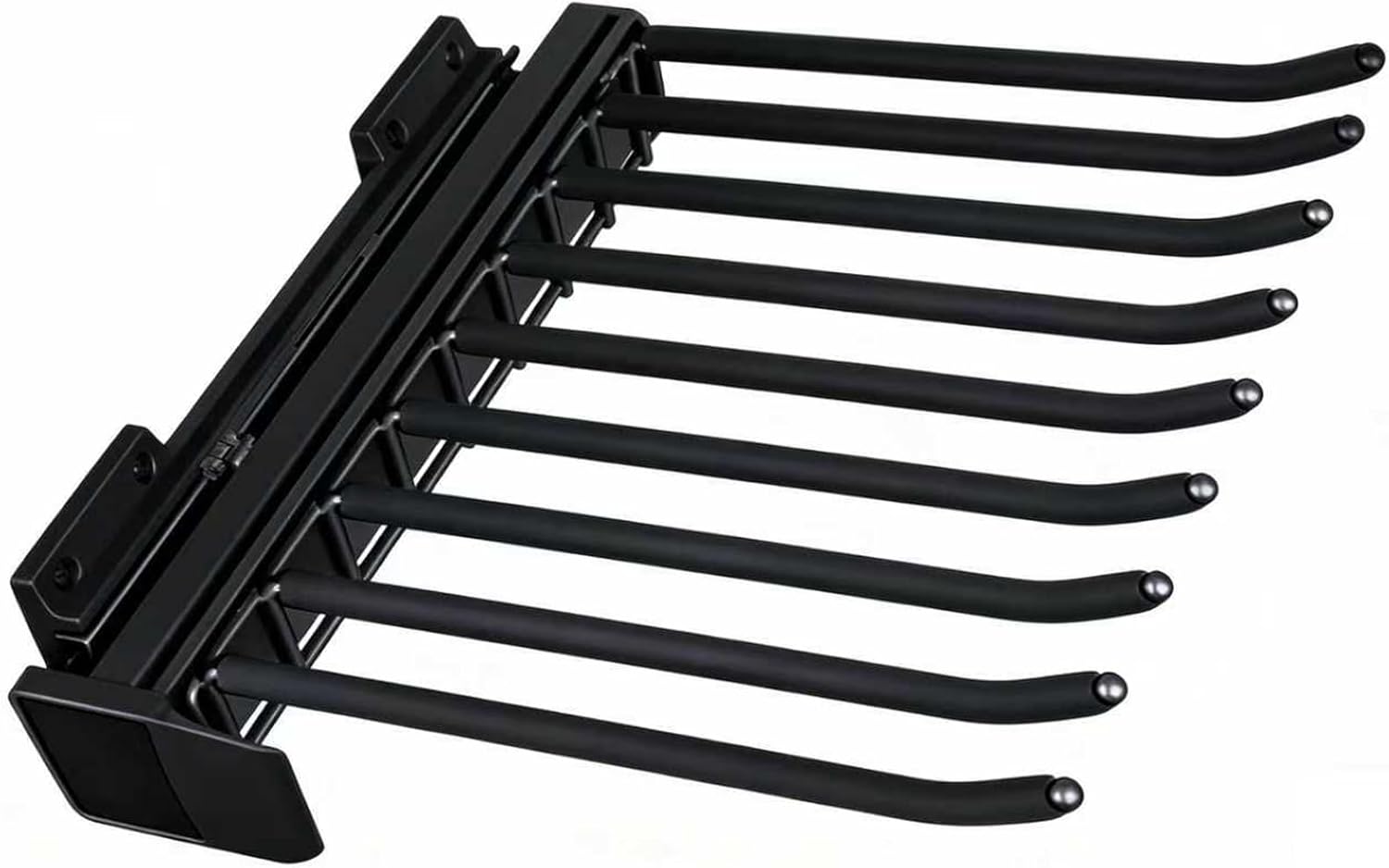 Pull Out Pants Rack, 9 Arms Aluminum Alloy Slid Pant Rack, Closet Pants Organizer Load 51lbs Pull Out Trousers Rack Sizes L 17.7in h 5.5 in w 13.4in (Left-Side Installation)