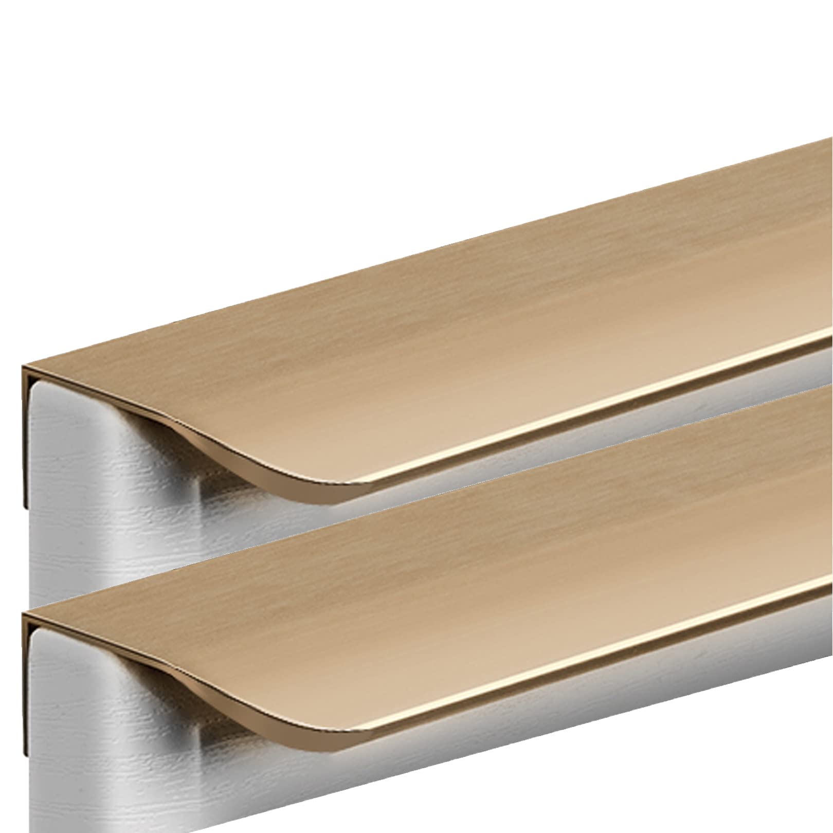 OPFdfhDFH Concealed Door Handles, Invisible Door Knob Wardrobe Kitchen Cupboard Concealed Handles Finger Edge Pull Drawer Bronzed 2 Pieces(Hole Distance 128mm)
