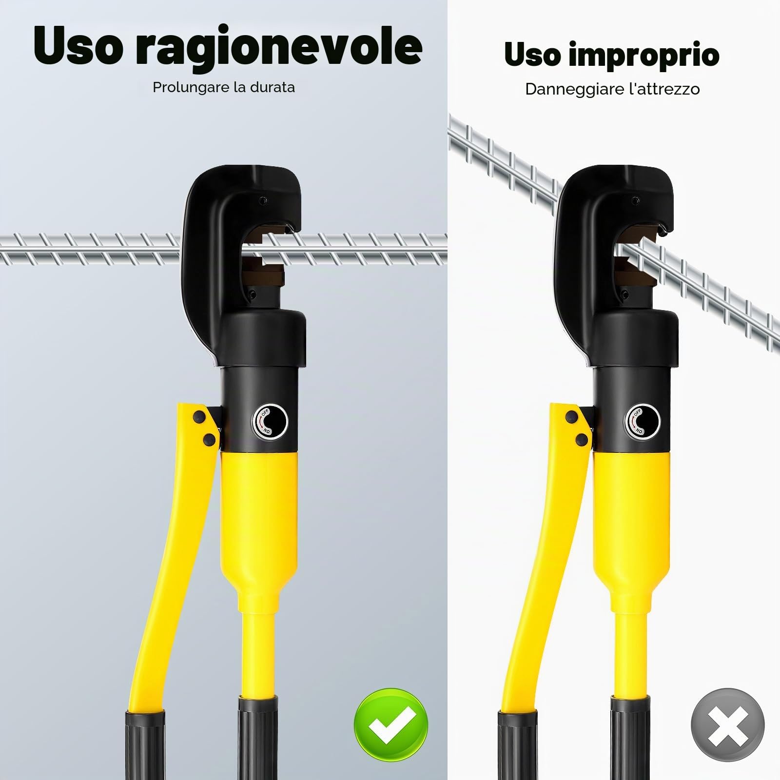 Taglia-bulloni 13 toni, taglierina idraulica, taglierina in acciaio, 4-22 mm, per il taglio di barre metalliche, viti, serrature, rivetti, lucchetti