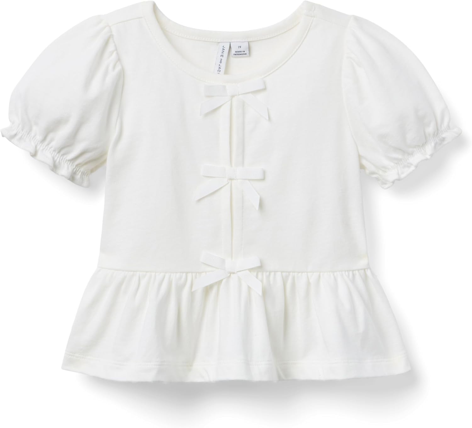 Janie and Jack Girls' Bow Peplum Top