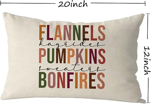 Miniatura 5 de GAGEC Fundas de almohada de otoño de 12 x 20 pulgadas, de franela, calabazas, hogueras, cosecha de otoño, vacaciones, funda de almohada de lino para