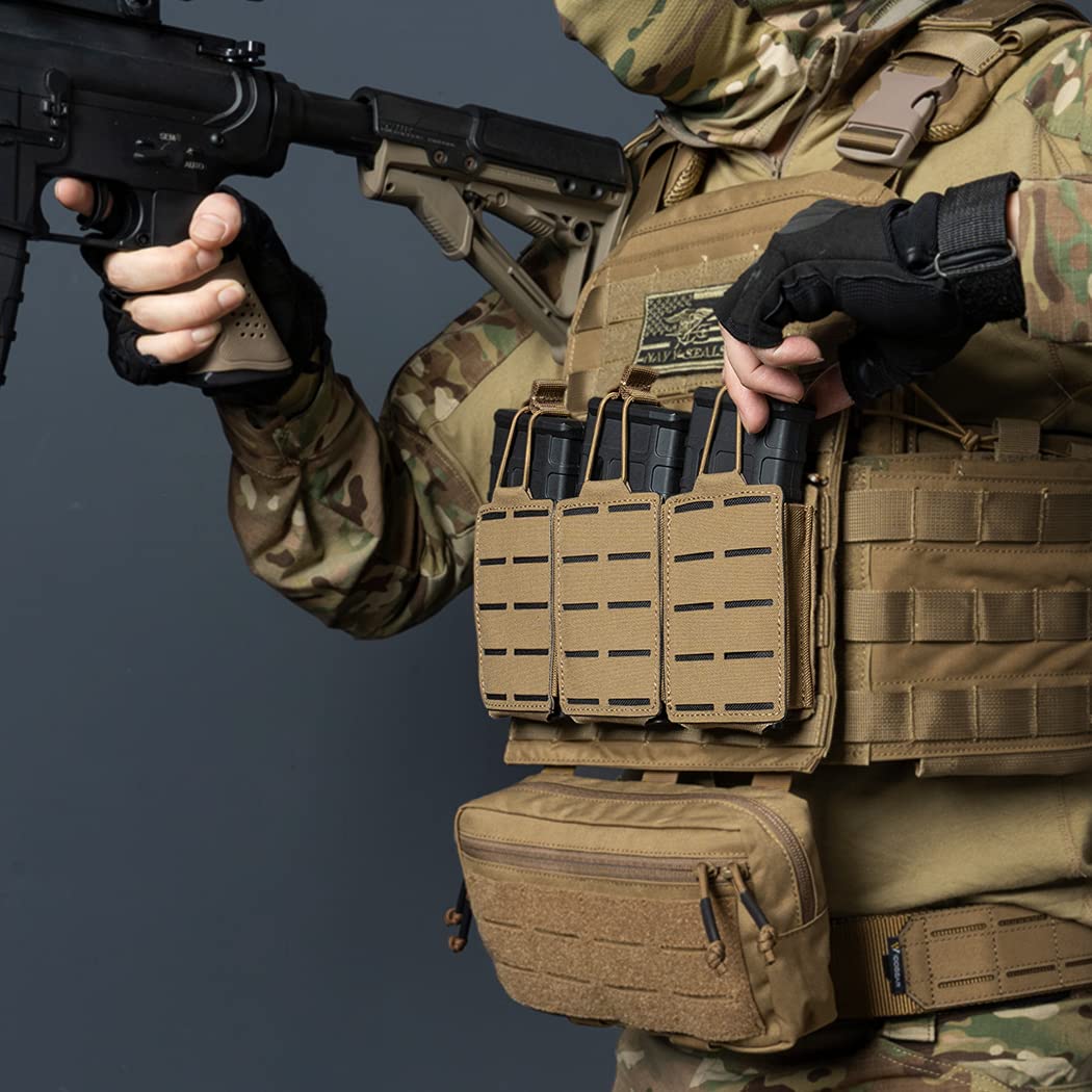 IDOGEAR Sacca Tattico Triple Magazine Tasca Molle Portariviste Caricatore Sacchetto per Riviste per Fucile 5.56 mm Magazines