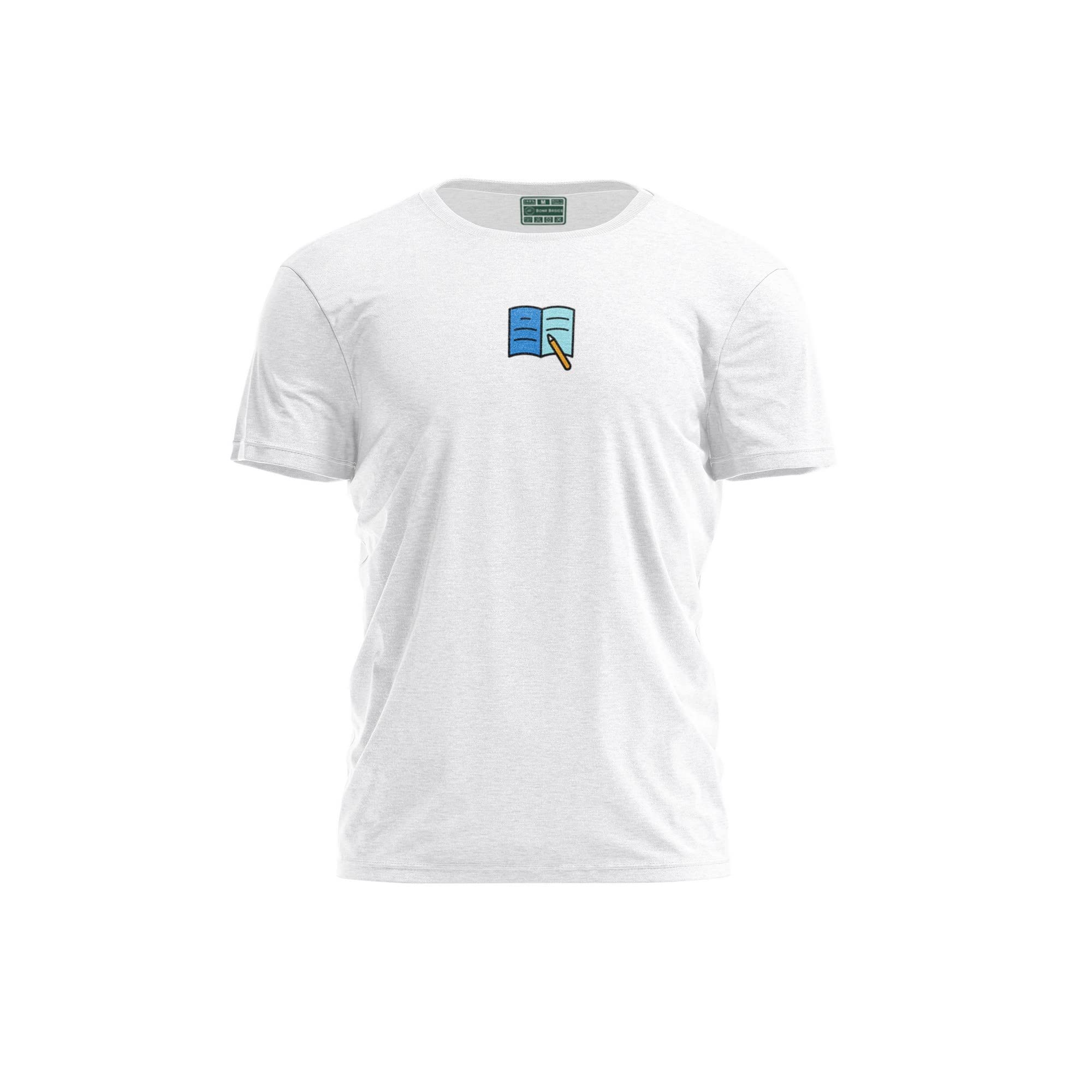 Bona Basics, Digitally Printed, Men's Basic T-Shirt,%100 Cotton, White, Casual, Men's Tops, Size: M
