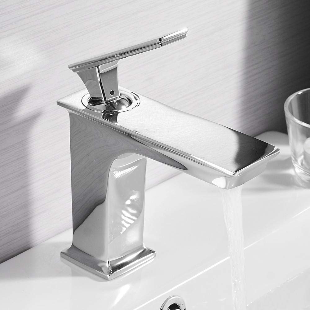 ASerZenith Faucet Watering Cans Water Cans Sprayers Basin Faucets Bathroom Mixer Tap Brass Washbasin Faucet Single Handle Single Hole Elegant Crane Compatible With Bathroom-Chrome