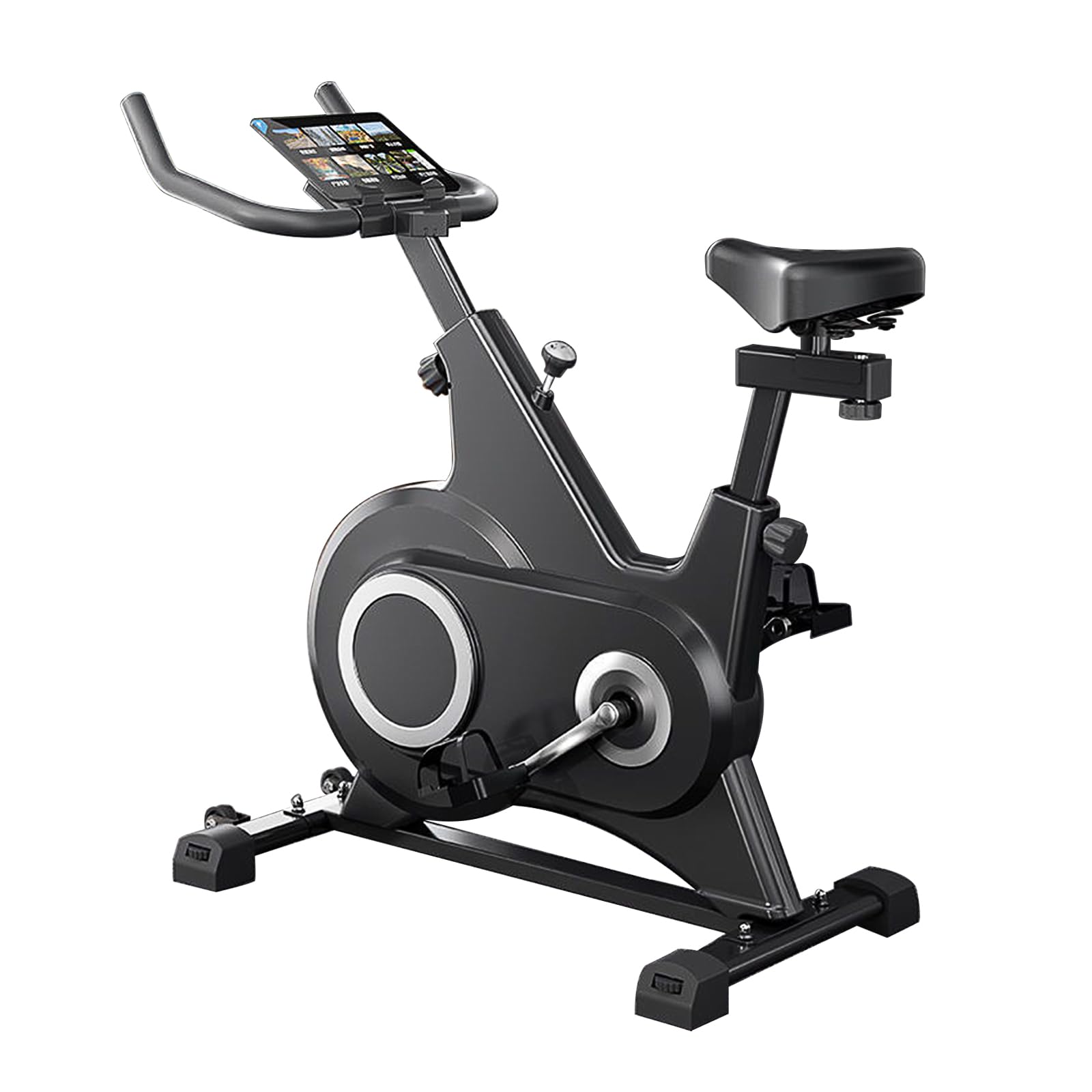 Cyclette da Casa Magnetica con Resistenza Regolabile,Bicicletta Indoor con Display LCD,Sensore di Frequenza Cardiaca,Bluetooth App,Sella e Manubrio Regolabili(Black)