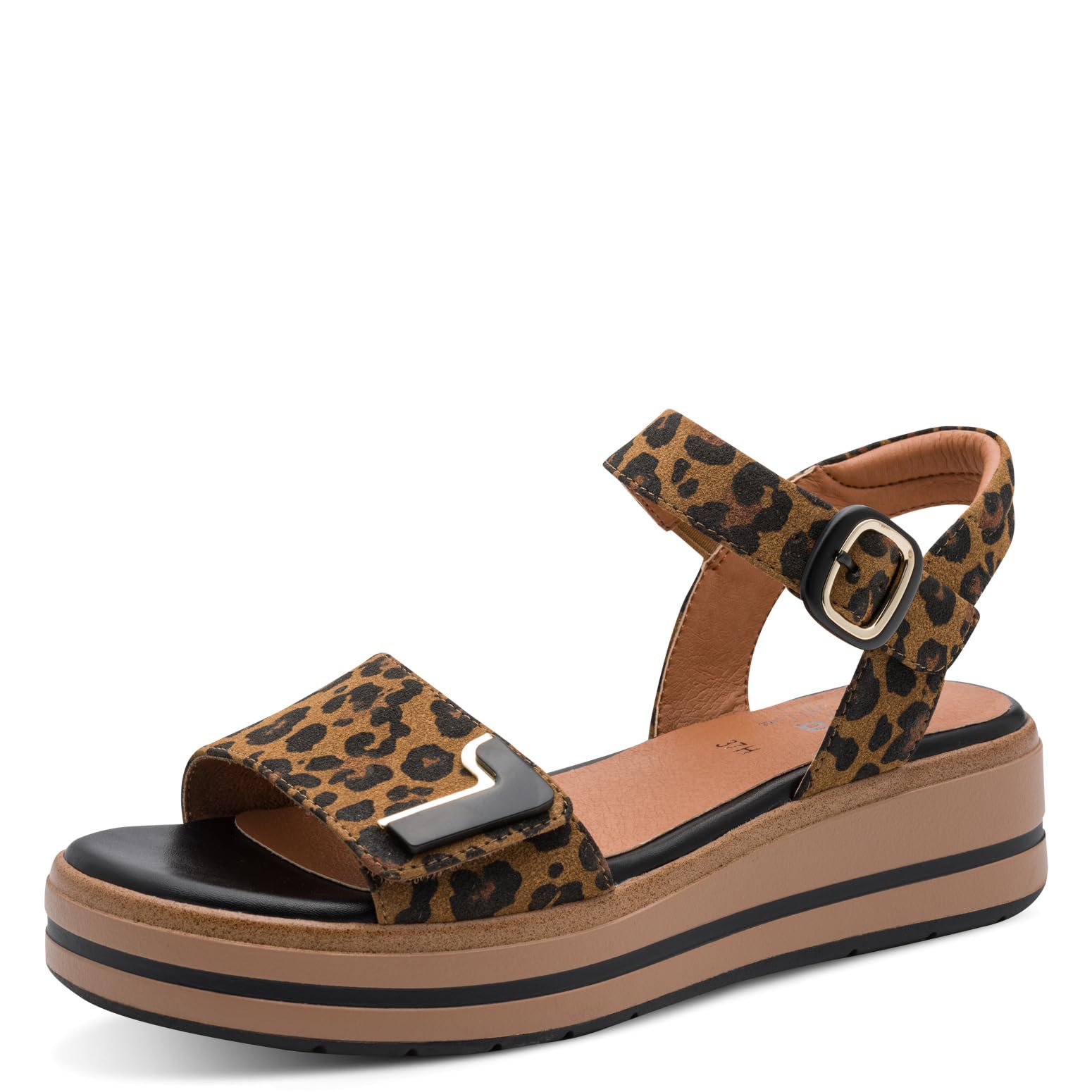 Jana Women's Wedge/Plat Sand Multiadj+Vegan Wedge Sandals, leopard, 8.5 UK