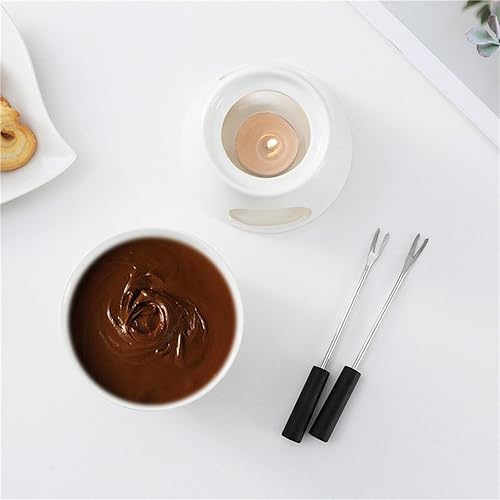 Miniatura 4 de Olla de fondue de chocolate, té ligero, de porcelana, olla para derretir queso, cerámica caliente, calentador de mantequilla para dulces y hogares
