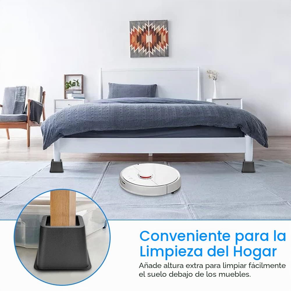 4 elevadores de muebles de 3 pulgadas, bloques elevadores de sillas de cama de 3 pulgadas, pies de elefante, elevadores de sillas elevadoras, bloques de elevación de escritorio resistentes