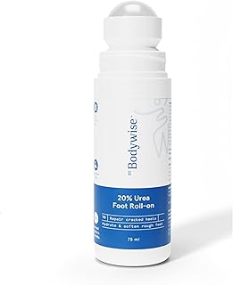 Be Bodywise 20% Urea Foot Cream Roll On 75ml For Dry & Cracked Heels With 2% Lactic Acid, Vitamin E & Olive Oil Helps Moisturise and Repair Cracked Heels