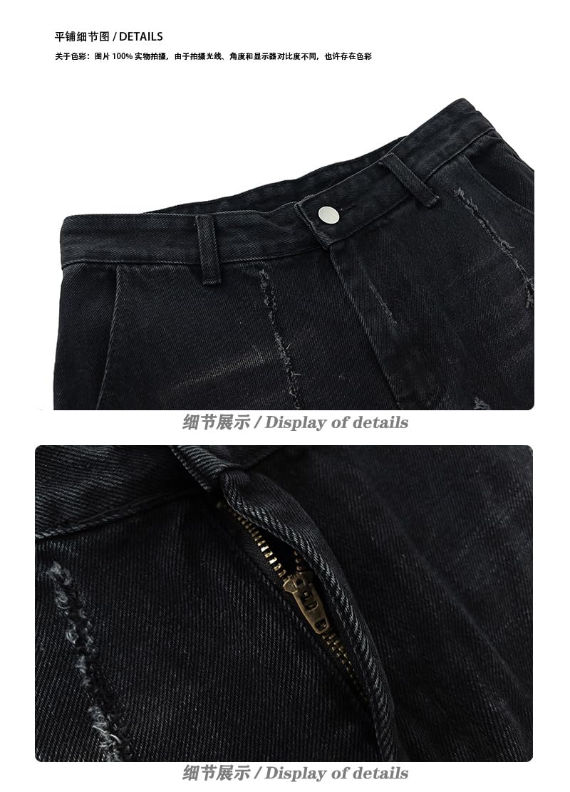 Jeans Pantalon Modische Jeans Mit Geradem Bein Für Männer Und Frauen Mit Reißverschlussverzierung Lässige Freizeithose Mit Hohem Weitem Bein