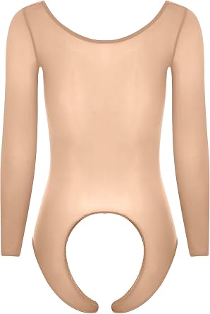Womens Sexy Open Crotch High Cut Thong Bodysuit Swimsuit Hollow-Out Glossy Leotard Nightwear