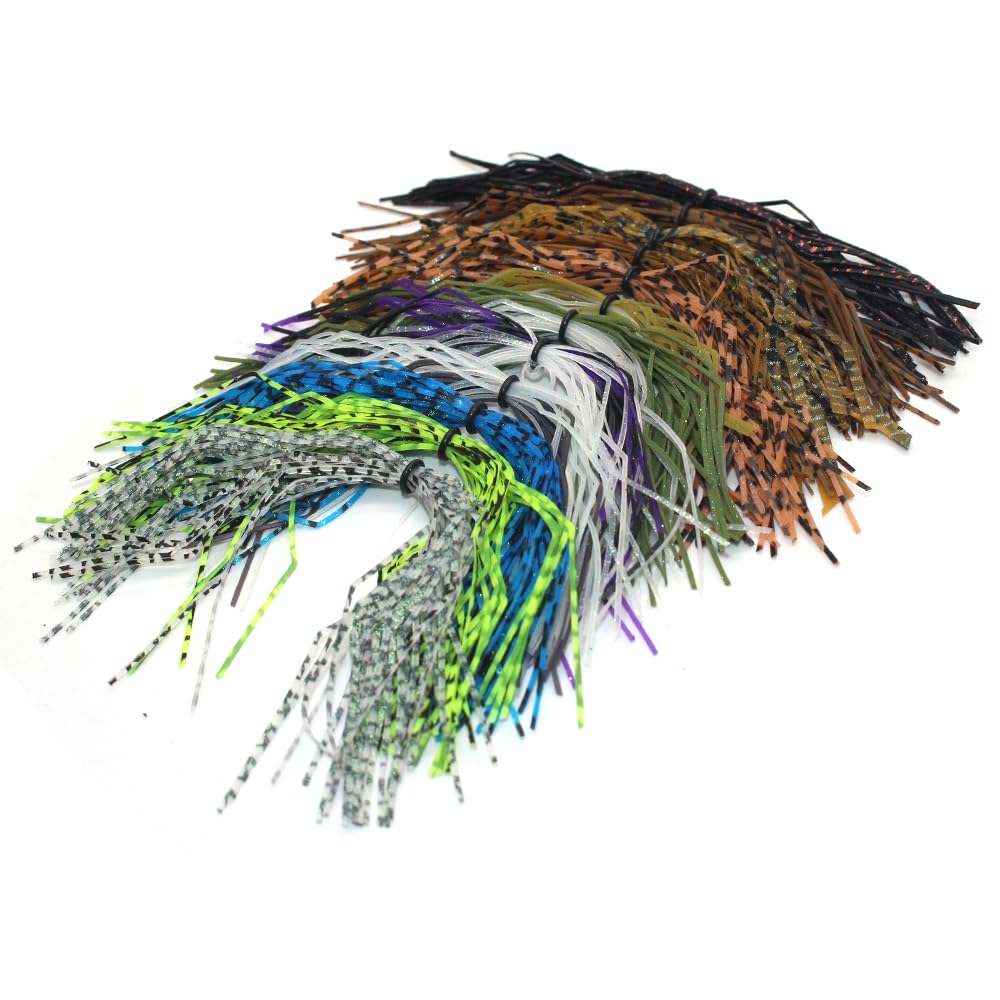 YZD Silicone Skirts Rubber Skirts Threads 10 Colors for Fly Tying Material Make Rubber Jig Skirts Spinnerbati Lures Spoon Blade Squid Skirt Replacement Thread (L Set), MULTI