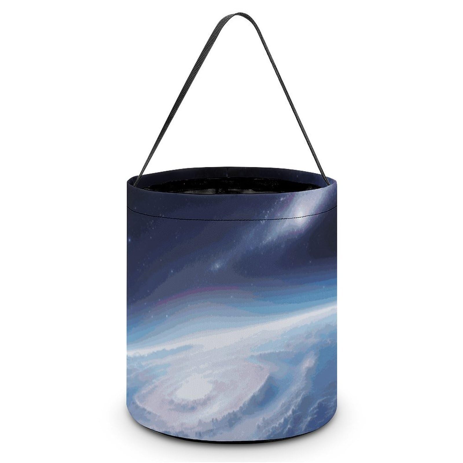 JTREHY Space Photo Candy Basket Hand-held Portable Candy Basket Collapsible Reusable Candys Bags Trick Or Treat Bags Party Festival Gift Bucket
