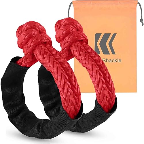 Miniatura 6 de KUBAKA - Grillete de material sintético suave de color naranja de 0.5 x 22 pulgadas para automóvil todoterreno o jeep, resistente, máxima