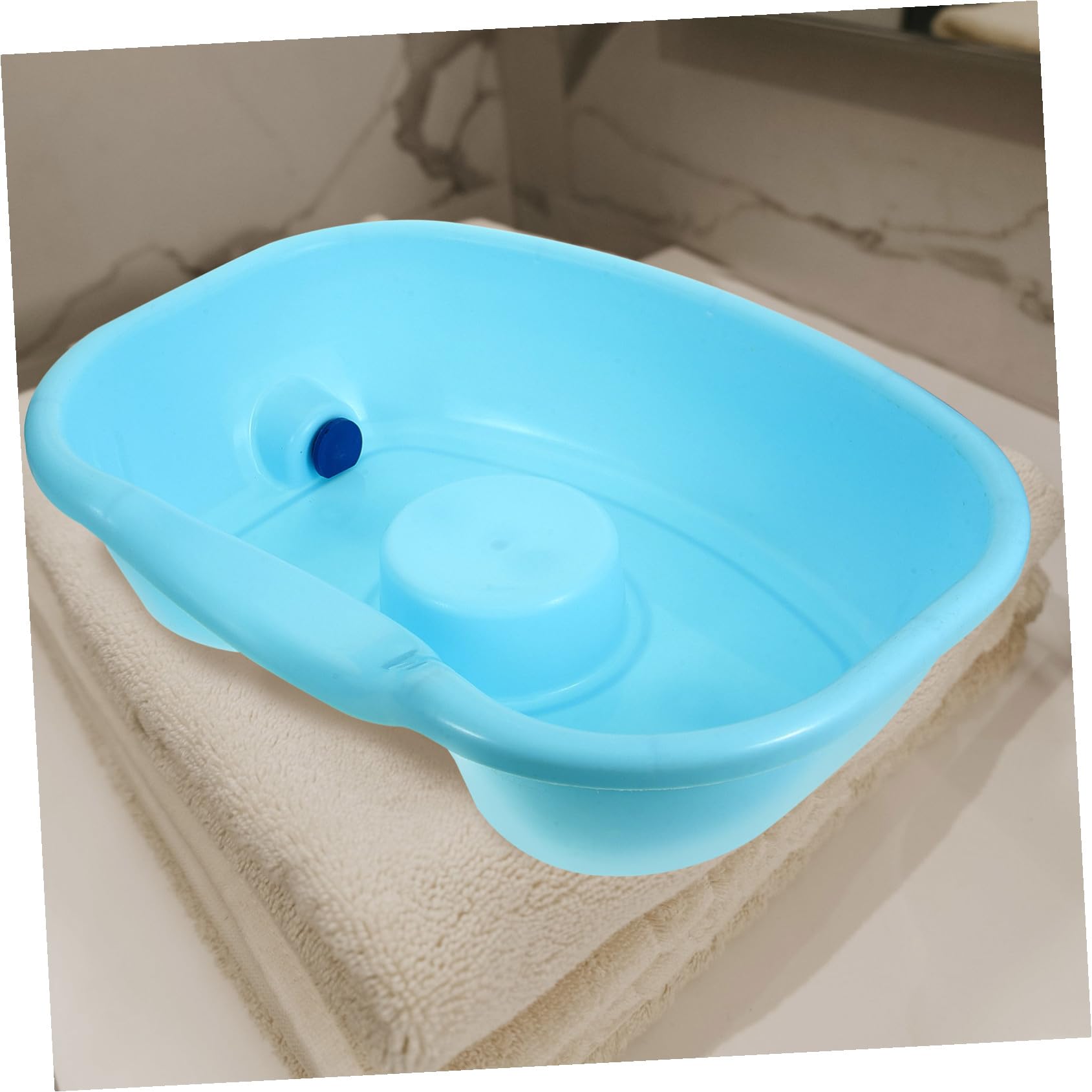 Bacinella Lavatesta in Plastica, Lavacapelli per Anziani | Lavare i Chioma da Sdraiati, Design Ergonomico, Adatta a Spalle e Collo, Uso Domestico