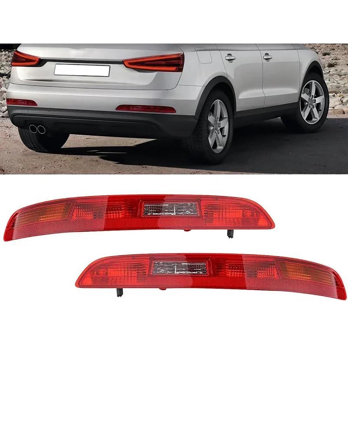 Fanale Posteriore Per Auto Per Q3 2011 2012 2013 2014 2015 Paraurti Posteriore Fanale Indicatore Direzione Freno Stop Luce 4 Lampadine Riflettore Lampada Segnalazione Fanale Posteriore LED(Left)