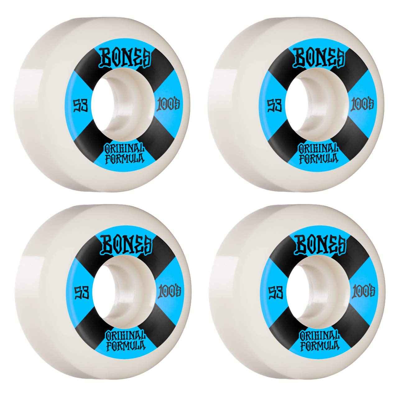 Bones Skateboard Skateboard Wheels Rollen 100s V5 53MM OGF White (Set 4)