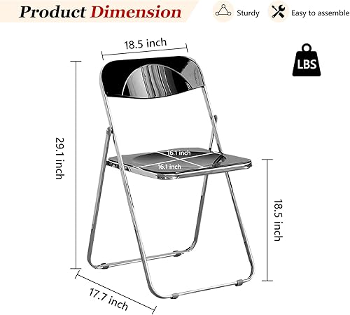 Miniatura 2 de Paquete de 12 sillas plegables negras comerciales  Resistente a granel apilables para alquiler de eventos, estadios, lugares de gran capacidad