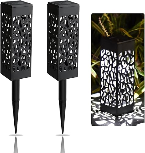 Paquete de 8 luces solares para caminos al aire libre, luces de jardín impermeables para paisaje, luces solares para pasarela al aire libre para