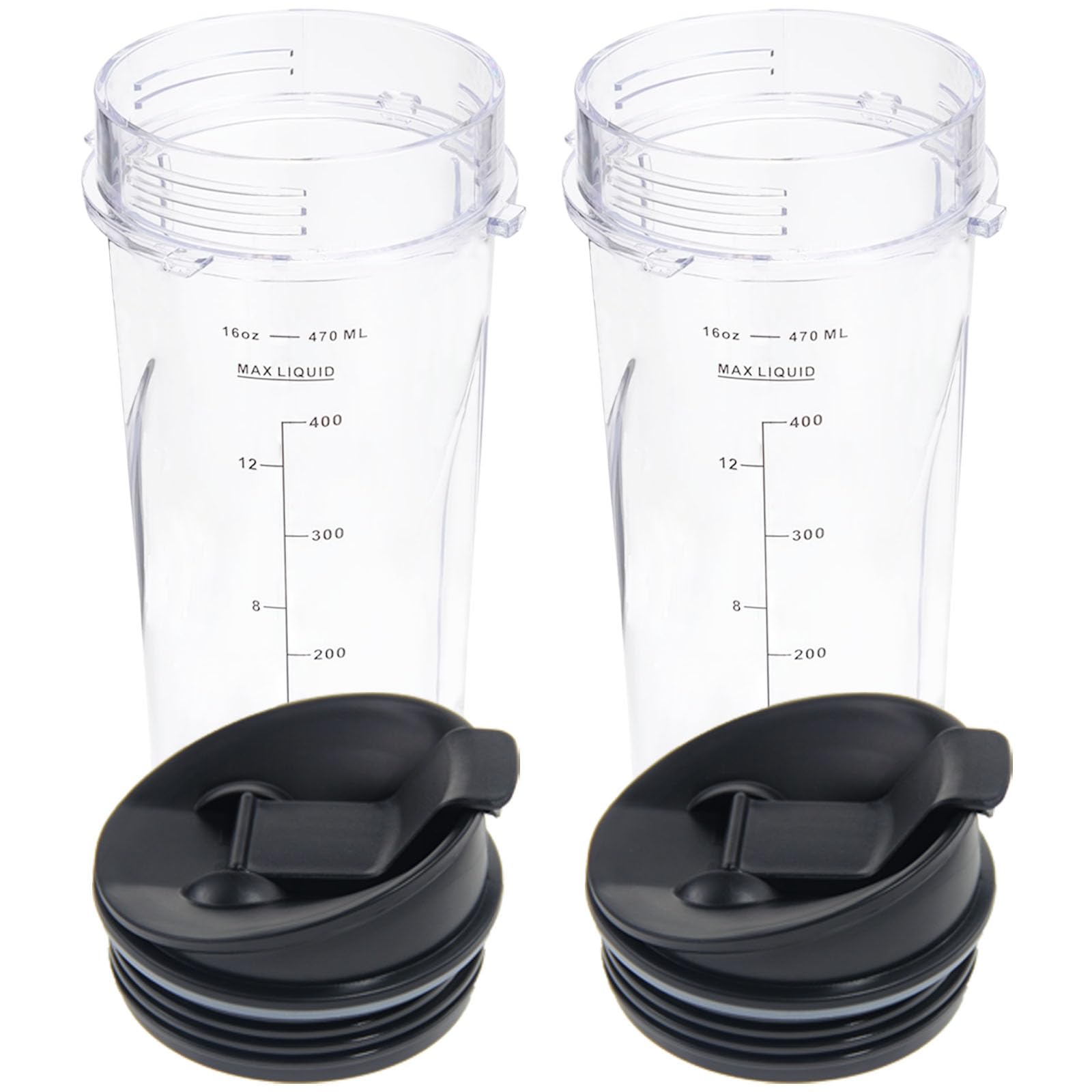 16oz Replacement Cups for Ninja BL660 BL770 QB3001SS Fit Compact Personal Blender, 16oz Ninja Blender Cups with Sip & Seal Lid Compatible with Ninja BL780 BL810 BL820 BL830 QB3000 QB3000QBK QB3004