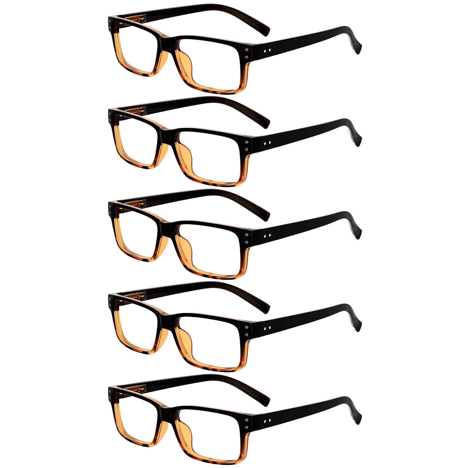 Eyekepper Vintage Reading Glasses for Men - 5 Pack Spring Hinges Classic Readers
