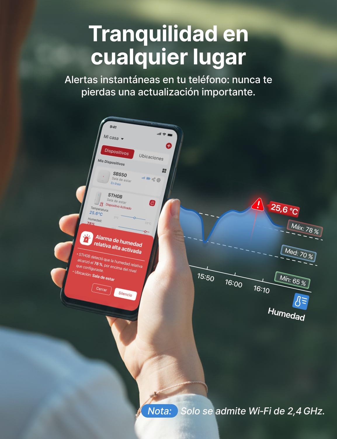 X-Sense Termómetro Higrómetro WiFi Interior, Monitor Inteligente de Temperatura y Humedad con Alertas App (Se Necesita una Estación Base SBS50), Exportación de Datos Gratuita, STH0B, 3 Unidades