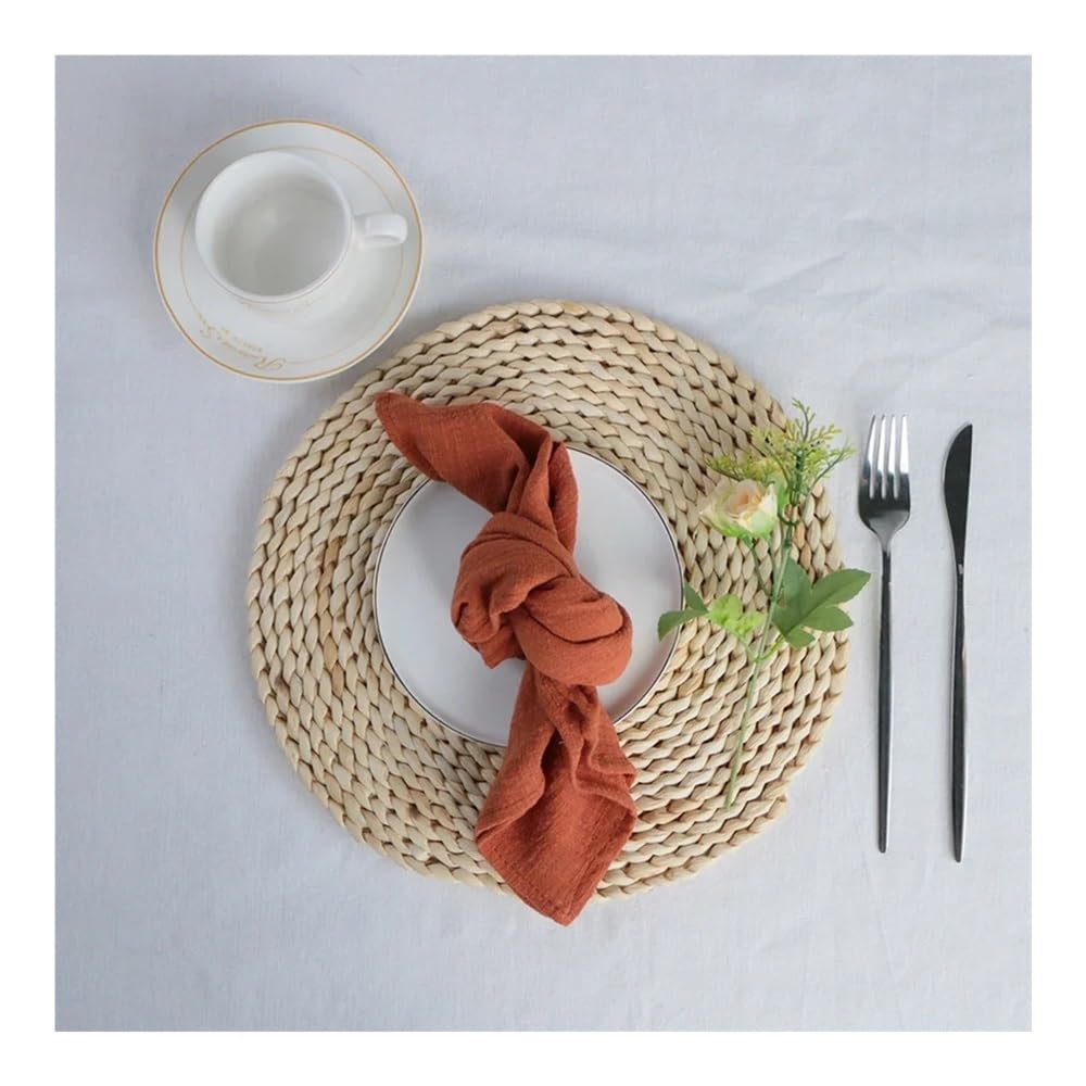 cloth napkins, 10pcs 40X40CM Texture Cotton Gauze Napkin,Suitable For Dinner Table Rustic Wedding Decor,Kitchen Place Mats(Orangered)