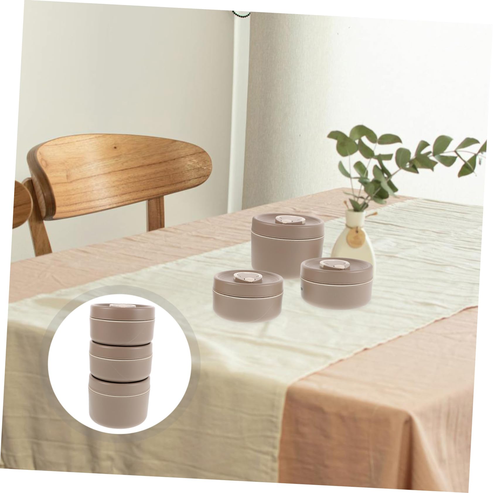 Alipis Boîte à Déjeuner Empilable En Acier Inoxydable Avec Thermique Isolé Ensemble De 3 Contenants à Lunch Portables Pour Adultes Idéal Pour Le Travail Et 'école