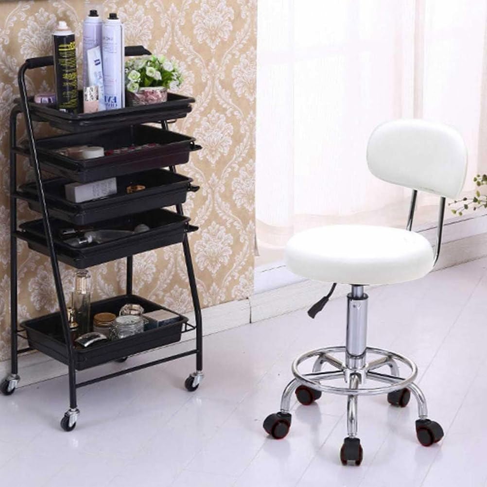 Sgabello con pedale, regolabile in altezza, per spa, salone, tatuaggi, ufficio, massaggi e sedia operativa