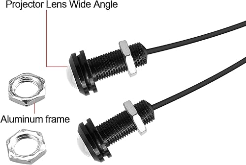 Miniatura 4 de LEADTOPS 10 luces LED de 0.709 in y 12 V Eagle Eye para coche, antiniebla, DRL, luz de marcha de marcha atrás, luces de roca trasera inversa