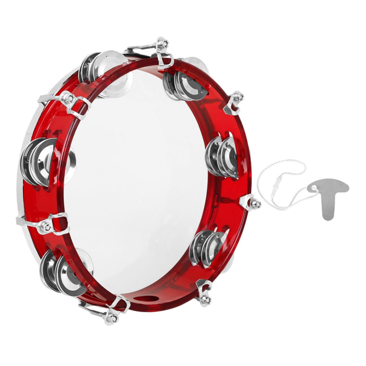 BESTonZON Tamburello Portatile Mano per Ragazzo Ragazza Strumento Musicale Percussione Leggero e Resistente per Feste e Attività Didattiche