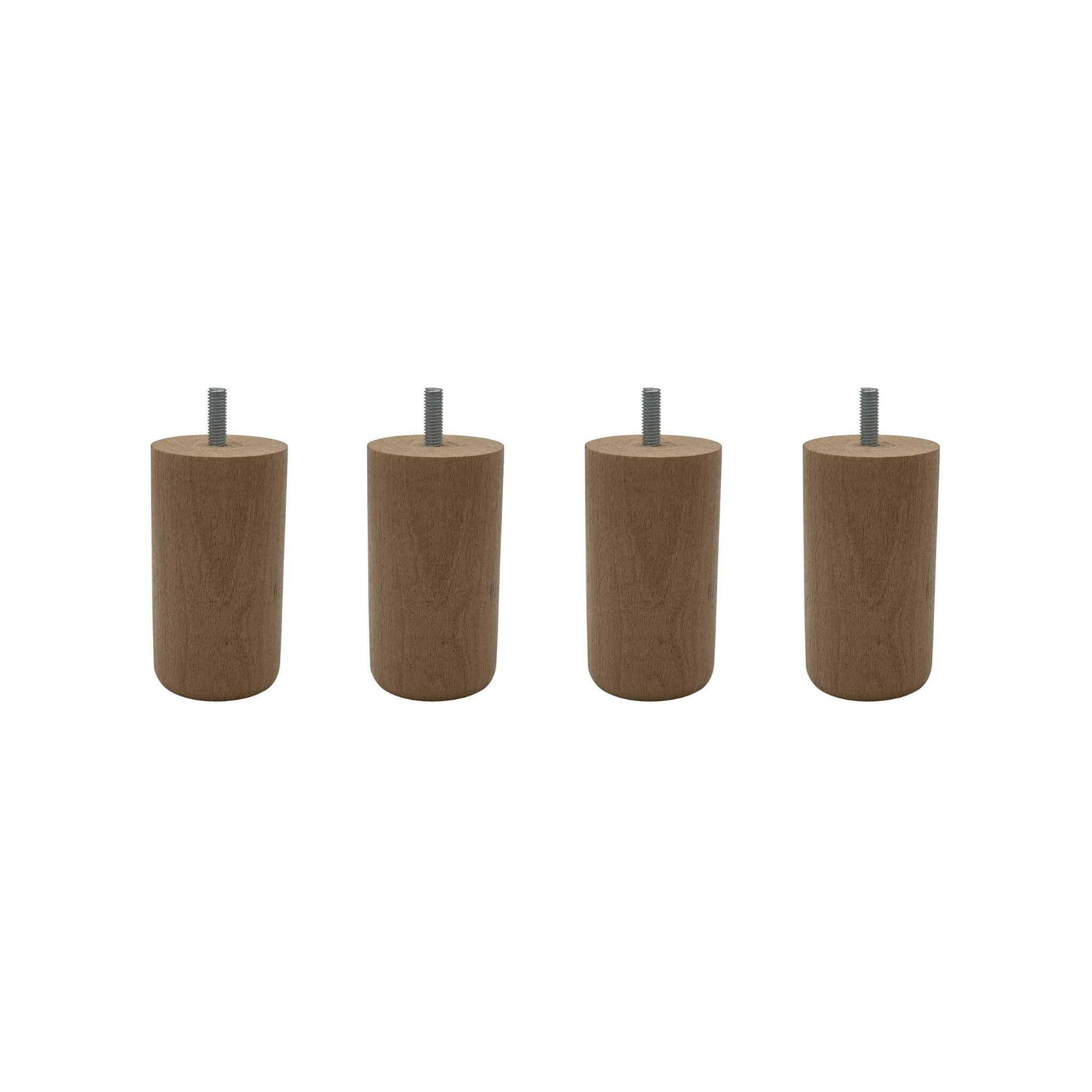 Someo 4 Pieds cylindriques Bois Naturel 30 cm