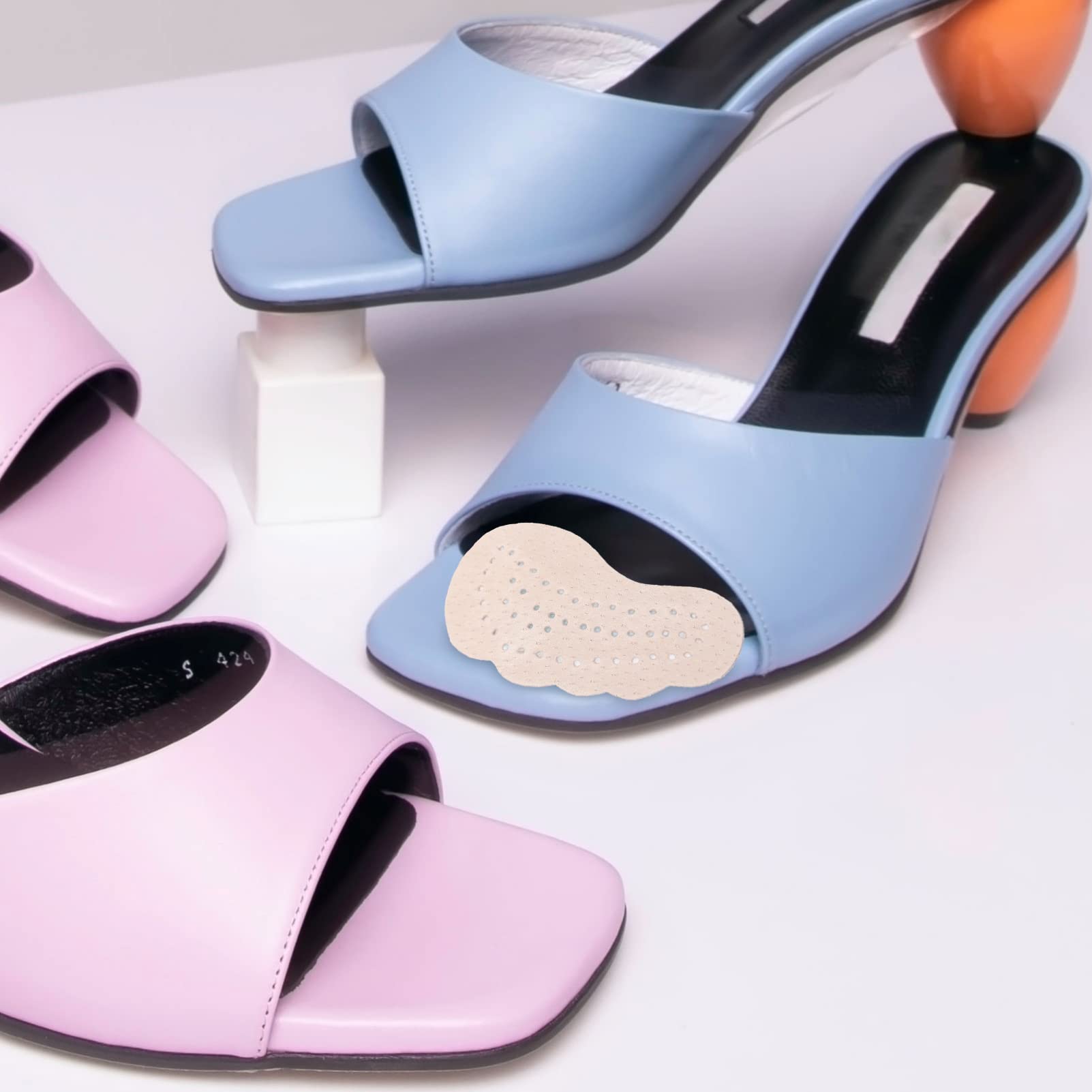 Healvian 25 Paar Anti-Rutsch-Aufkleber für High Heels Schuheinlagen Mittelfuß-Schuhfüller rutschfeste Vorfußpolster Sandalen High-Heel-Zubehör Schuhe halbes Kissen selbstklebend Lieferungen