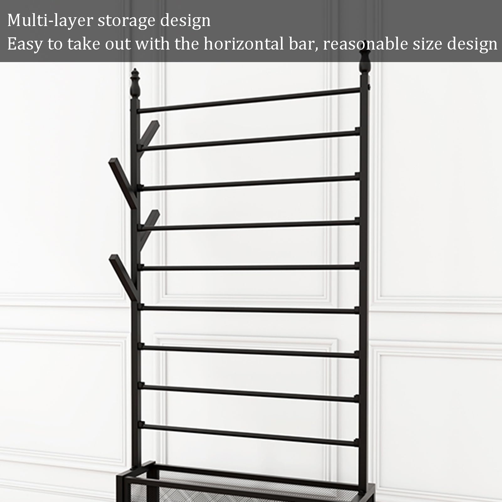 LIANJUN Perchero para Bufandas, Perchero Almacenamiento con Soporte Metal, Perchero para Bufandas Pie, Apto para Tiendas Minoristas Ropa Comerciales, Toalleros(White,90x35x180cm)