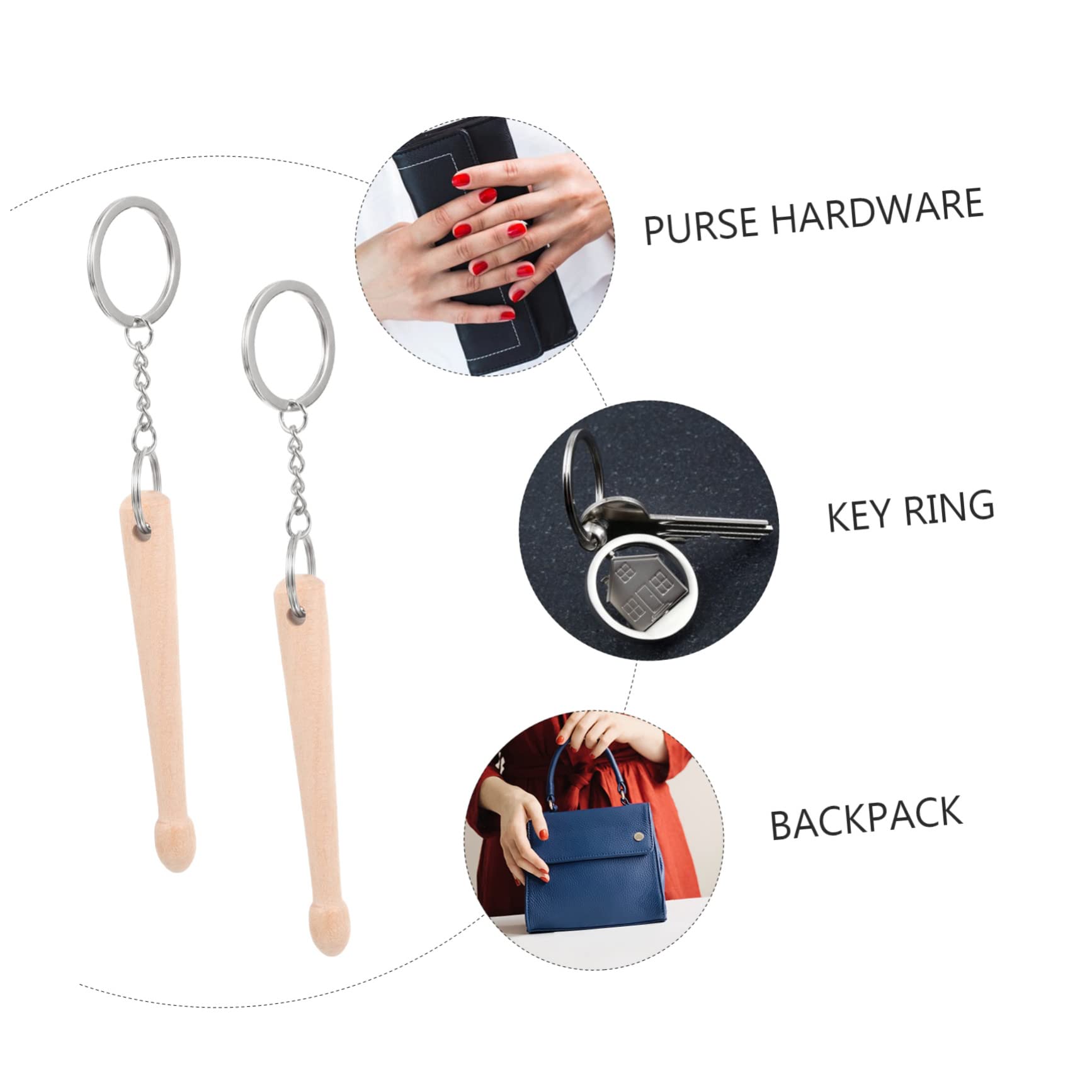 Schlüsselanhänger, 2 Stück Drumstick-Schlüsselanhänger, Handtasche, Tote, Miniatur-Dekoration, Schlüsselhalter for, Tragetasche, Mini-Schlüsselring