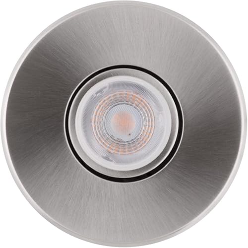 Miniatura 3 de Globe 90734 - Kit de iluminación empotrable LED de 4 pulgadas, con acabado redondo giratorio, níquel cepillado, clips de empuje y clic fáciles de