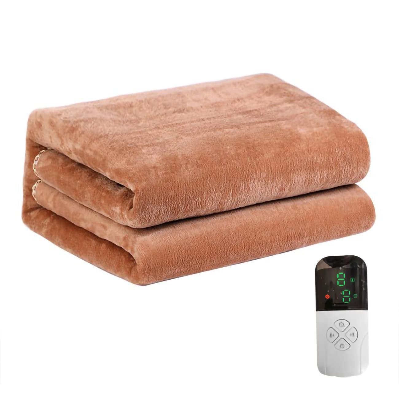 Electric Heat Blanket Pad, Breathable Heated Throw for Sofa and Bed, Electric Fast Heat Pad with 9 Heat Settings, 10hr Timer and Digital Remote, Multiple dimensions,B,200x180