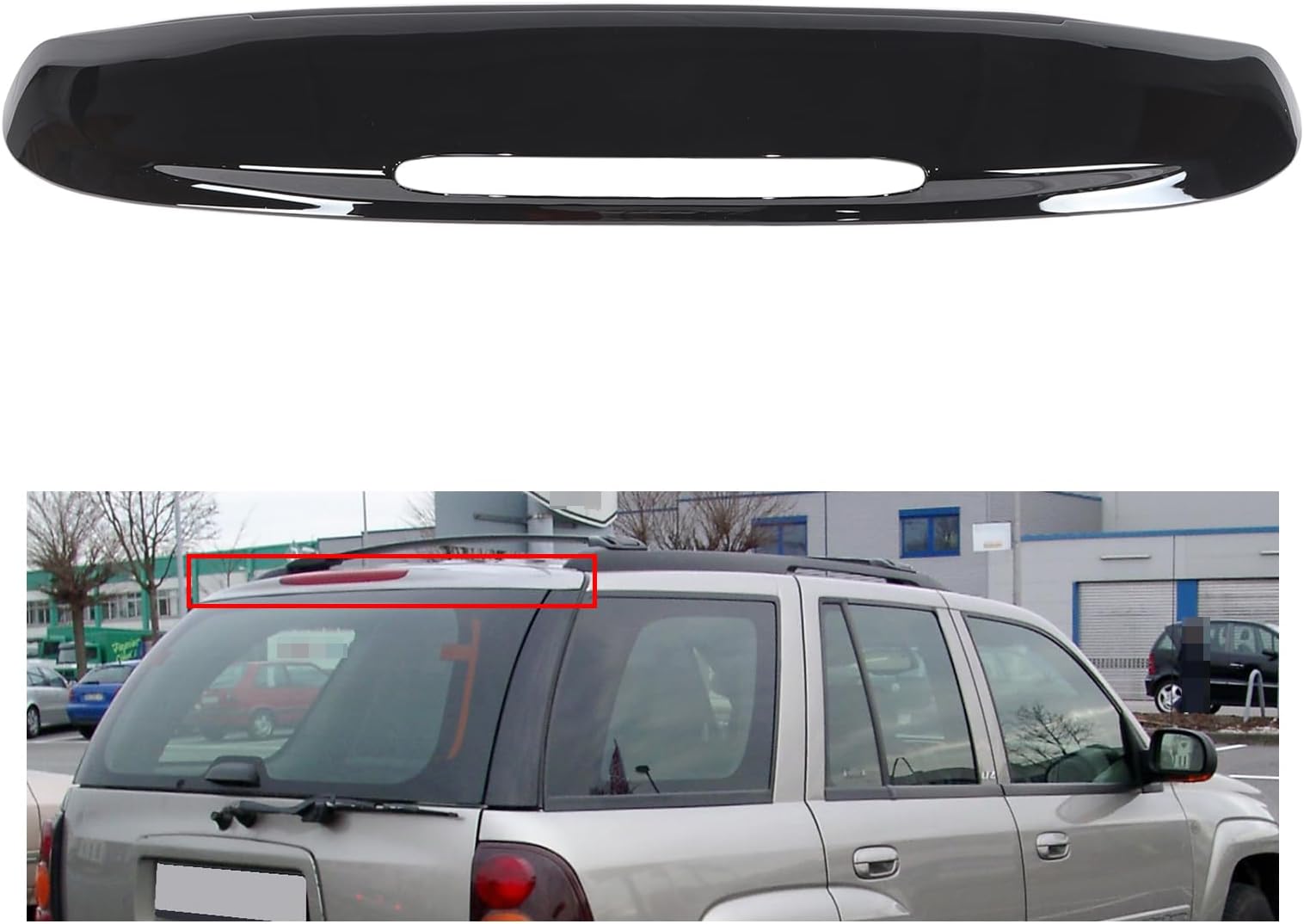 MGWILL Upper Tailgate Molding Compatible with 2002-2009 Chevrolet Trailblazer Replacement for 19150496 GM1904106 Black