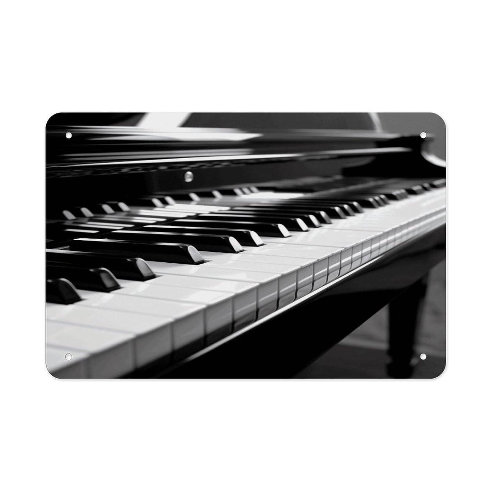 Fodpand Style Black White Piano Keyboard Wall Art Metal Signs Tin Sign