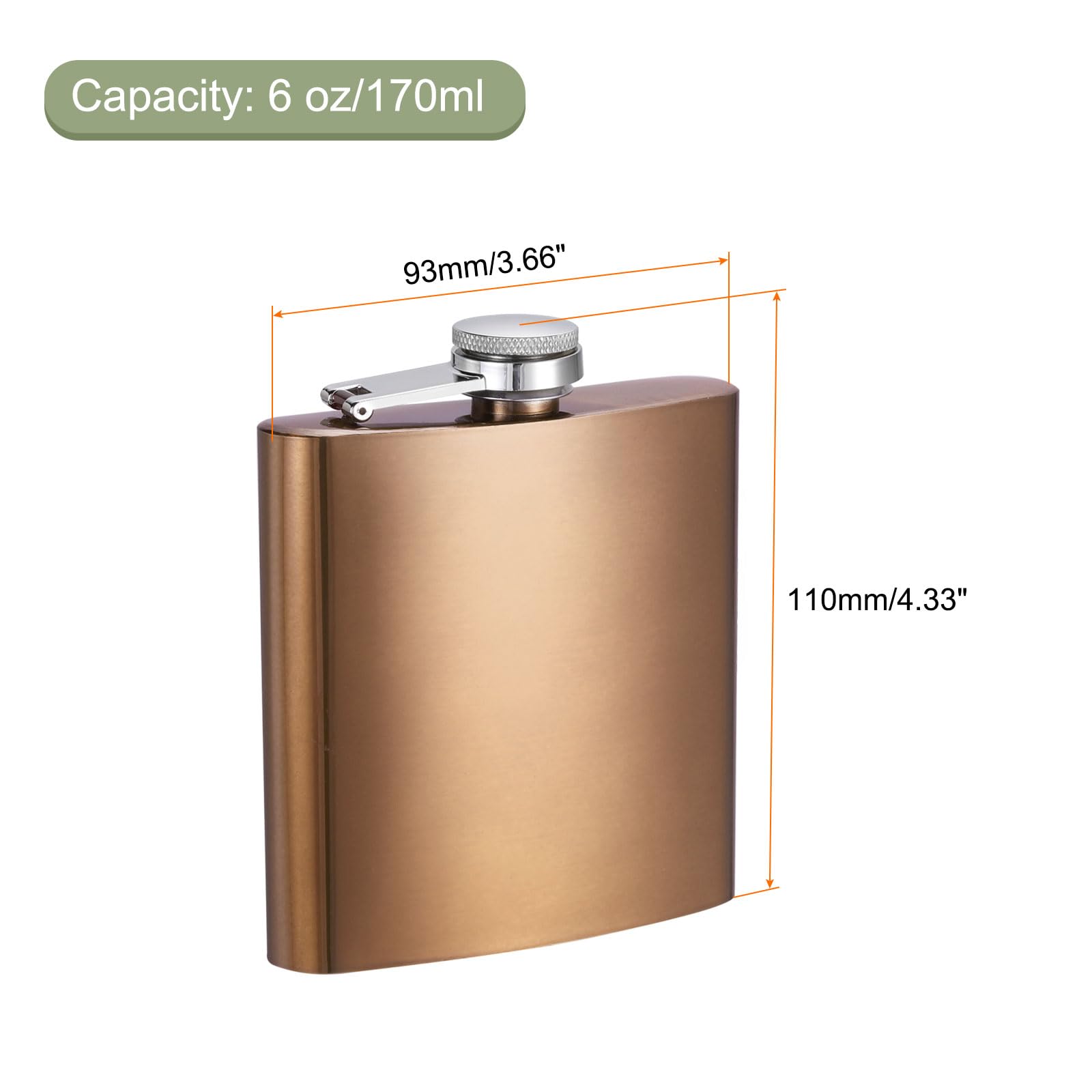 Fiaschetta In Acciaio Inossidabile 500 Ml Argento - A Prova Di Perdita, Per Liquori E Bevande, Ideale Per Outdoor - Foto 6