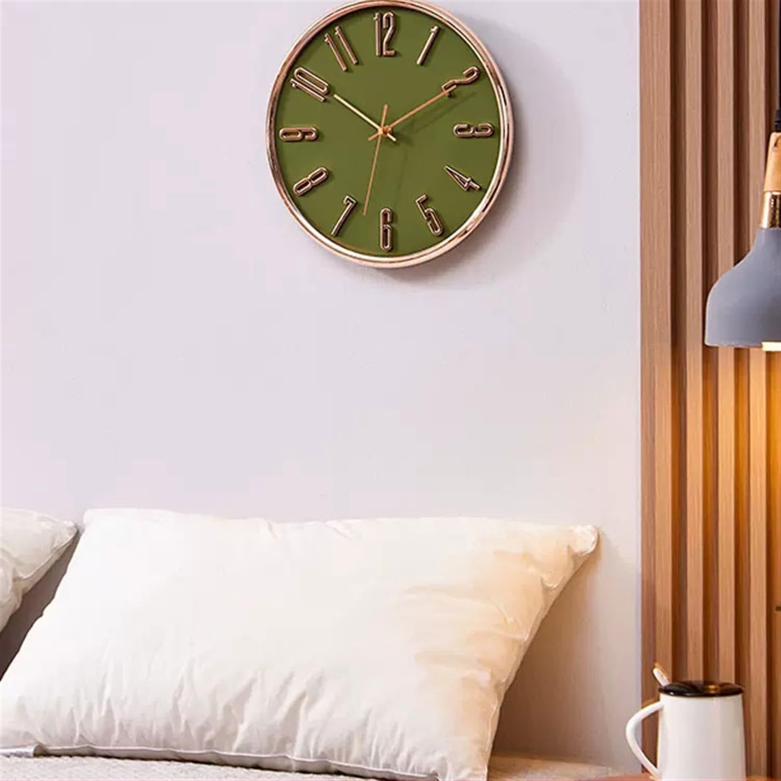 Cucina Orologio da parete for soggiorno alla moda di lusso semplice for la casa al quarzo creativo moderno Decorazioni per interni(Orange)