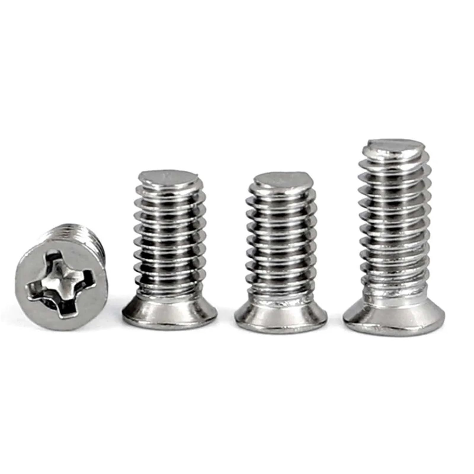 Bullone a testa svasata piatta con intaglio a croce Phillips in acciaio inossidabile A2 M1.6 M2 .5 M3 M4 304, 50 pezzi(M2x4x3mm)