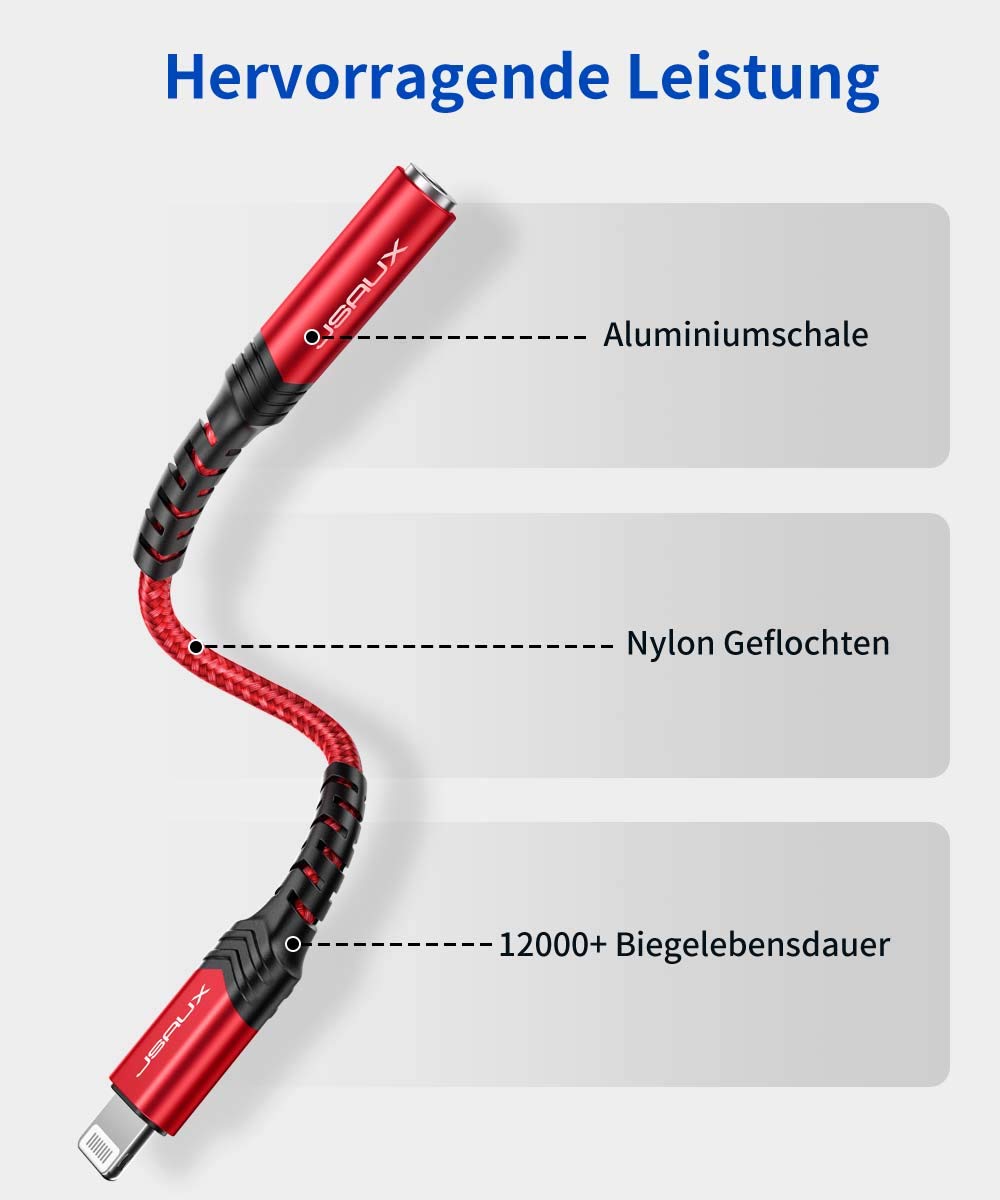 UmiMirari Lightning Auf 3,5mm Adapter - MFi Zertifiziert Für Alle IPhone Modelle